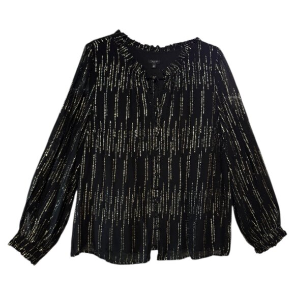 Talbots Tops - Talbots Gold Sparkle Blouse